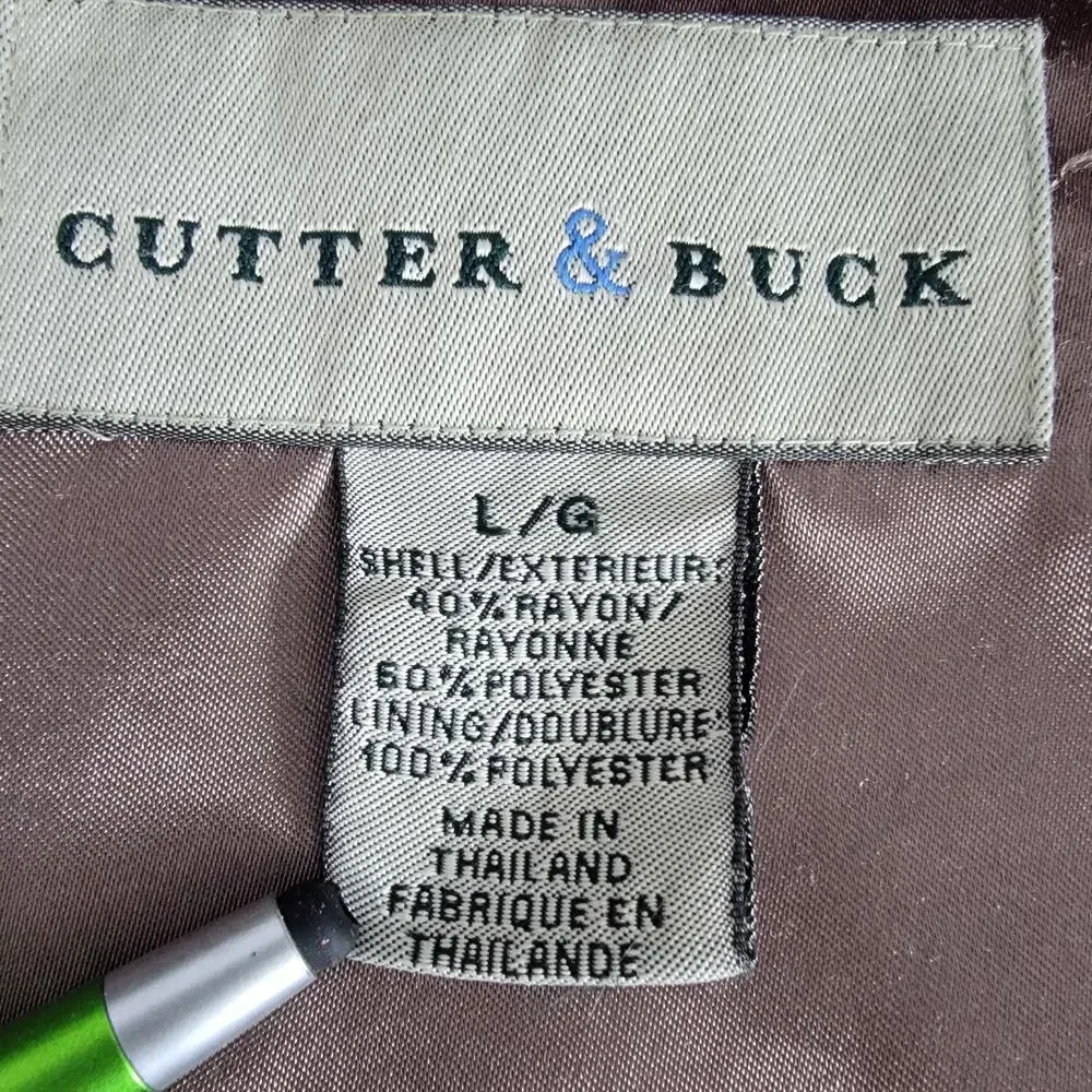 Cutter & Buck Golf Jacket Green Men L Preppy Outerwear Grayhawk Golf Club Casual